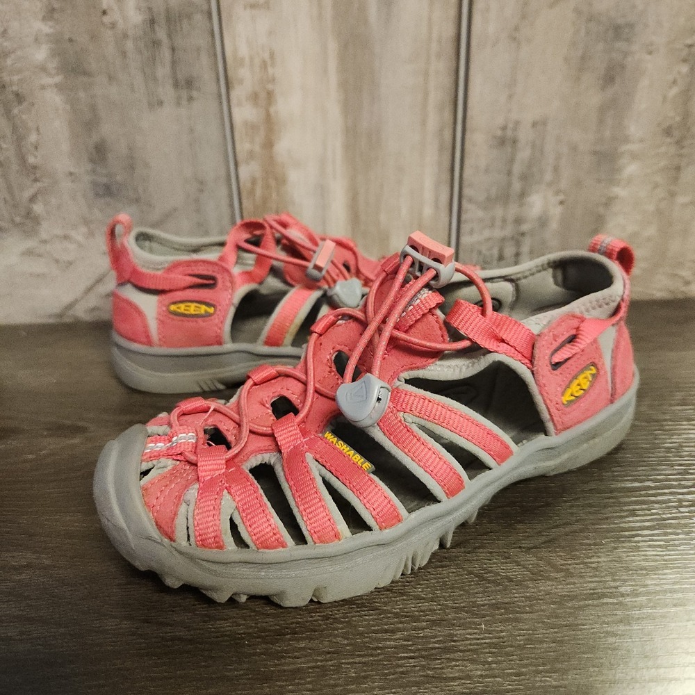 Kids Keen Newport H2 Waterproof Sport Sandals Girls Size 1 Pink Gray Adjustable